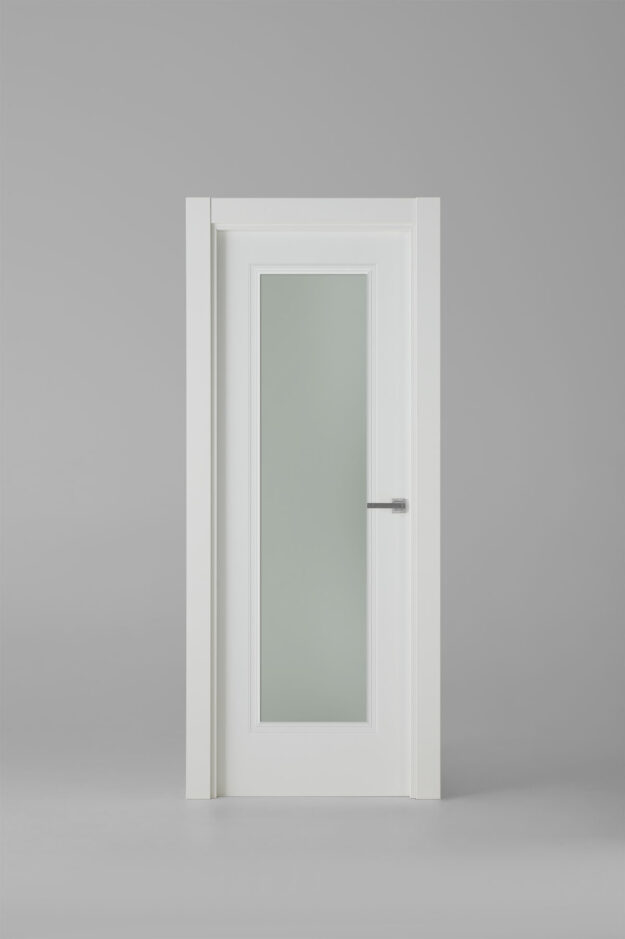 Puerta de interior blanca cristalera modelo 600 1PV Blanco Laca