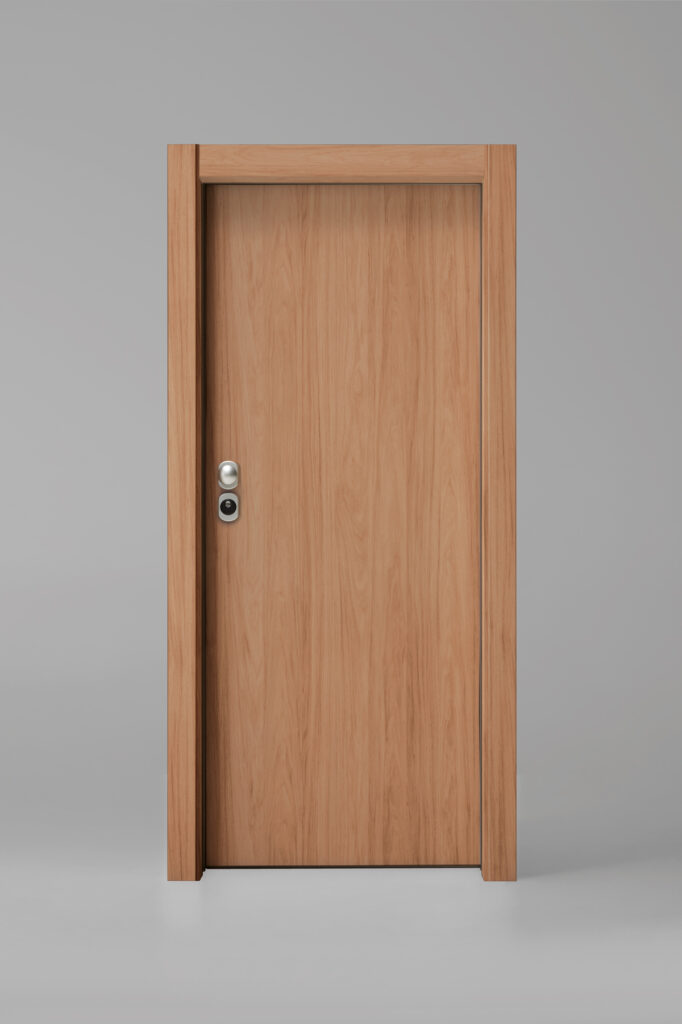 Puerta Exterior Acorazada IRON Cerezo Madera Natural para el interior