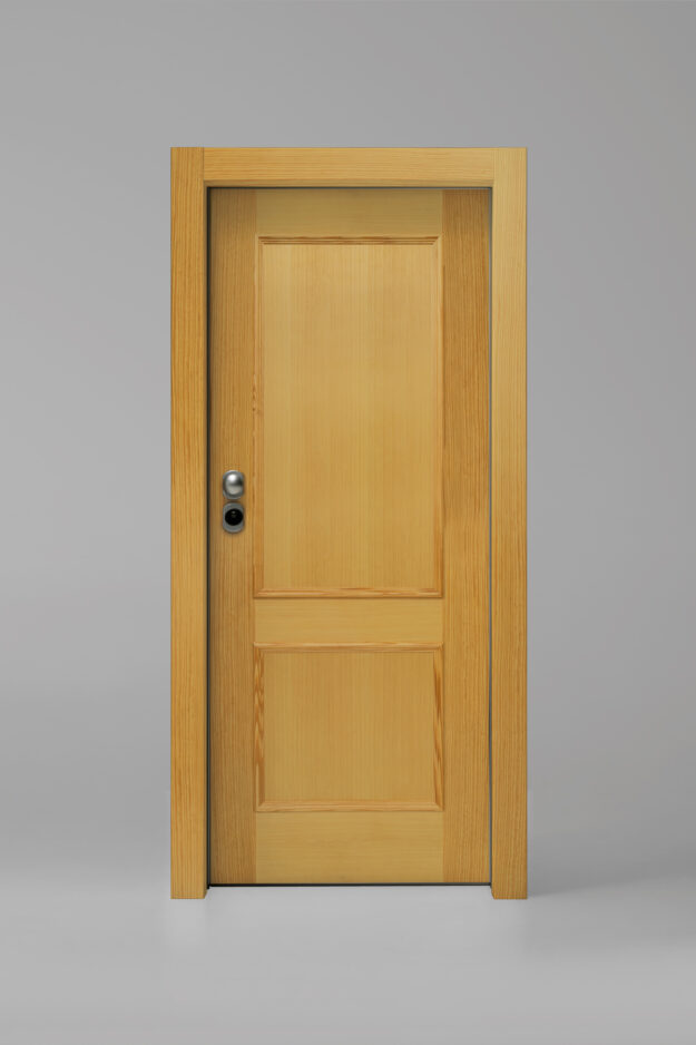 Puerta Exterior Acorazada IRON Pino Madera Natural para el interior