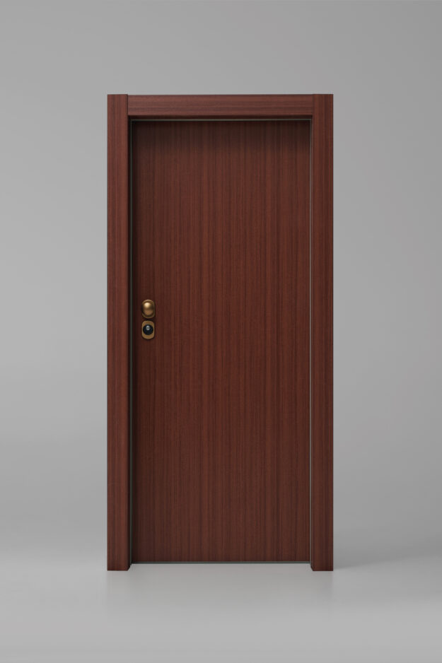 Puerta Exterior Acorazada IRON Sapely Madera Natural para el interior