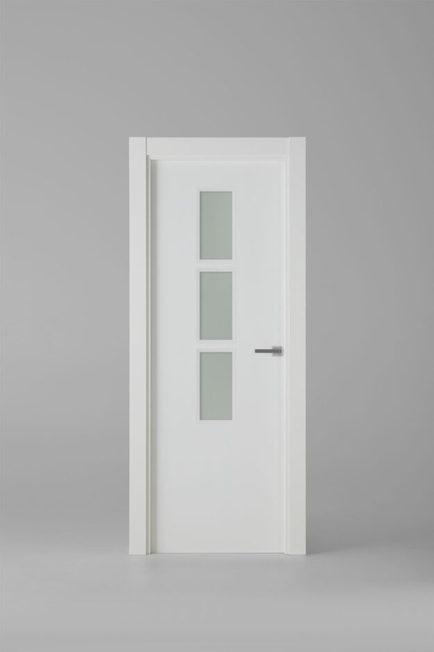 Puerta de interior vidriera contemporánea 3VJ-C Blanco Laca