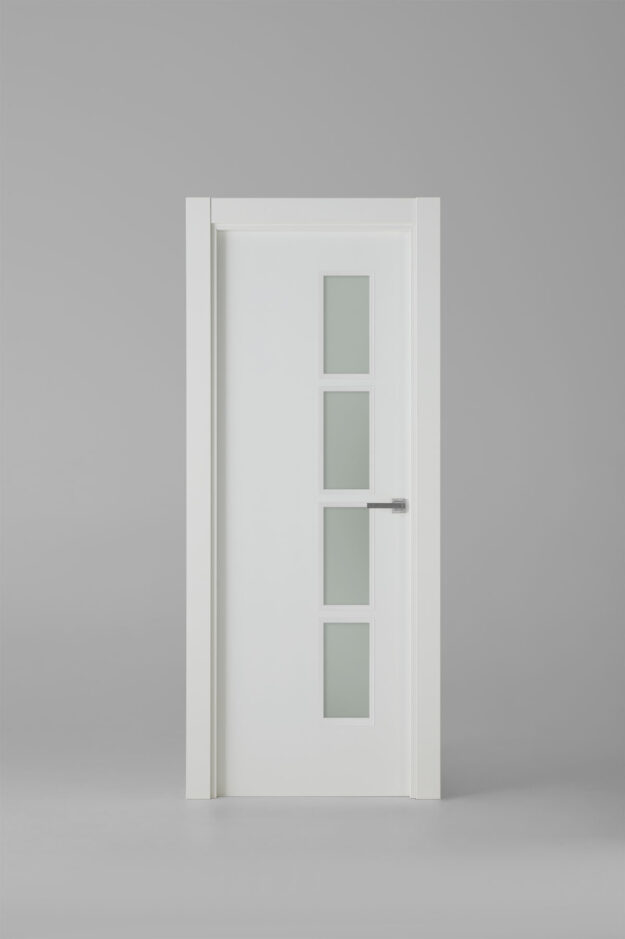 Puerta de interior vidriera contemporánea 4VJ-LT Blanco Laca