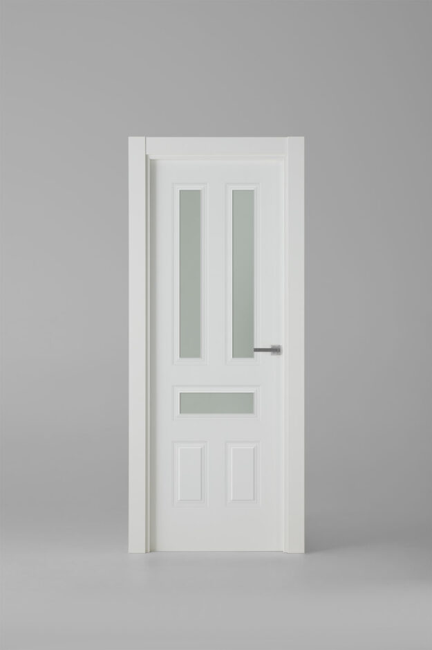 Puerta de interior vidriera clásica 5B-V Blanco Laca