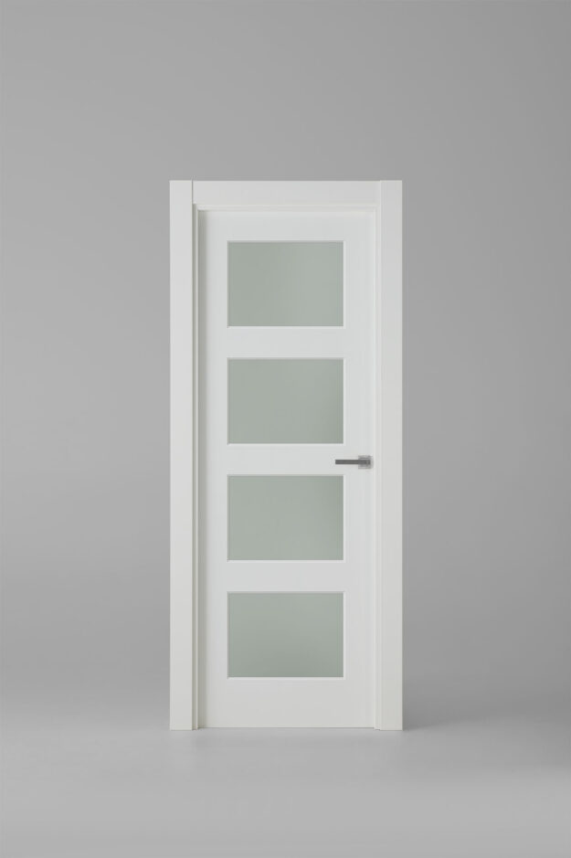 Puerta de interior vidriera 8004-4V Blanco Laca