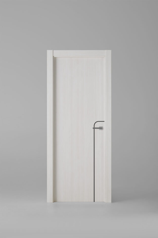 Puerta de interior colección cotton G1001 Fresno Blanco Greca Negra