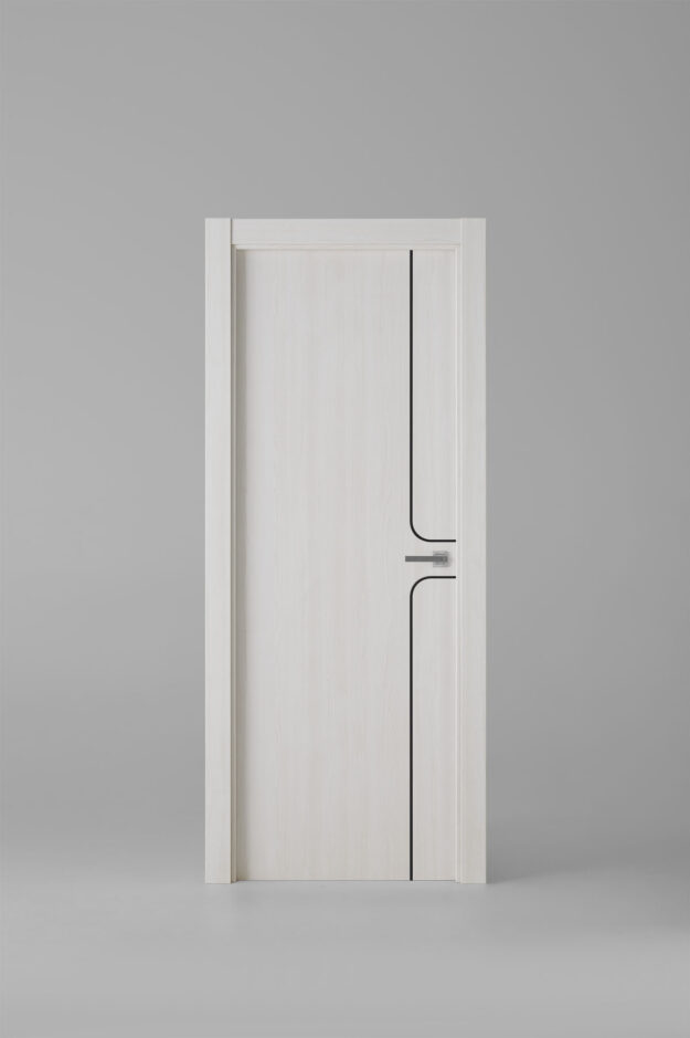 Puerta de interior colección cotton G1004 Fresno Blanco Greca Negra