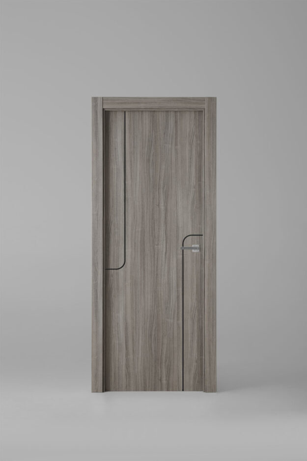 Puerta de interior colección grey G1005 Gris Trufa Greca Negra