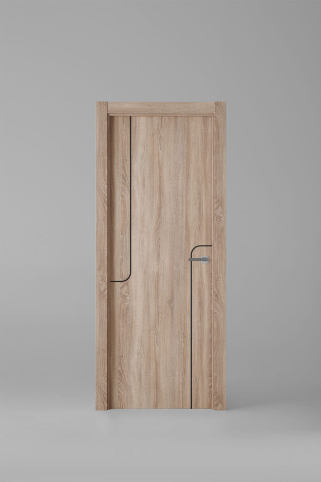 Interior door model G1005 Roble Labriego Black Inlay