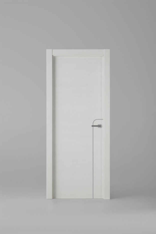 Interior door model X1001 Blanco Savia Silver Inlay