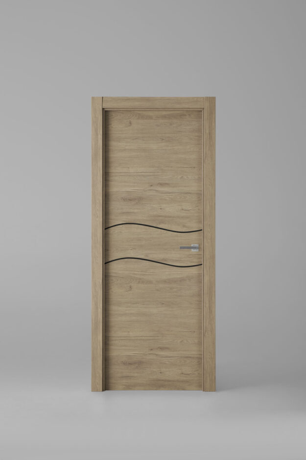 Puerta de interior colección tradition X1003 Roble Urban Greca Negra