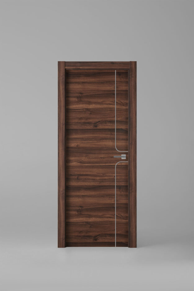 Puerta de interior colección nature X1004 Nogal Selva Greca Plata