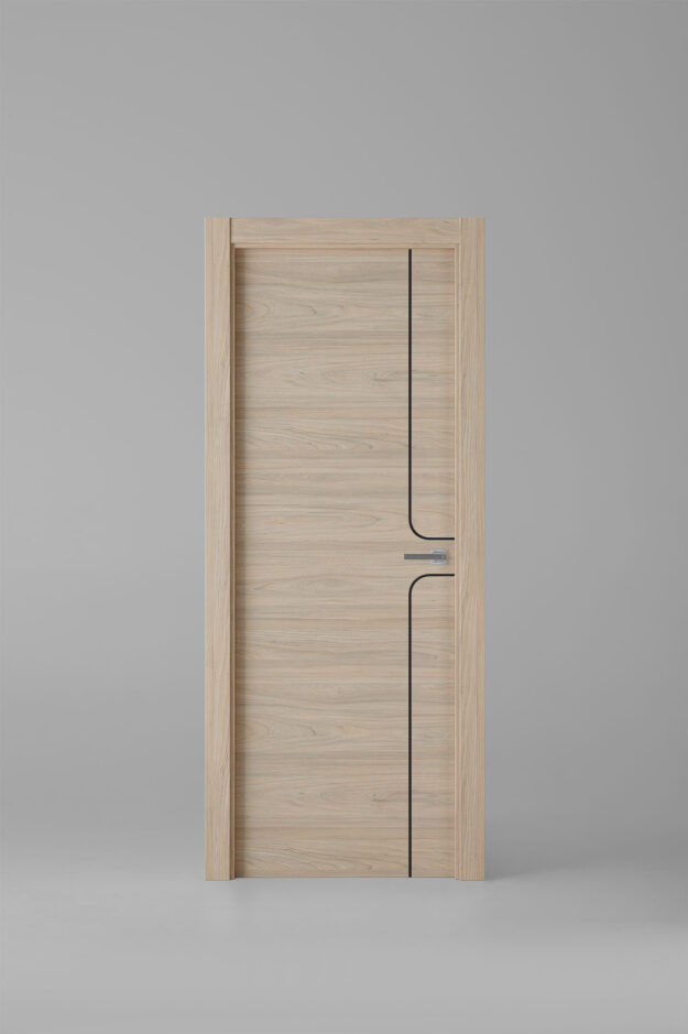 Puerta de interior colección nature X1004 Roble Estrío Greca Negra