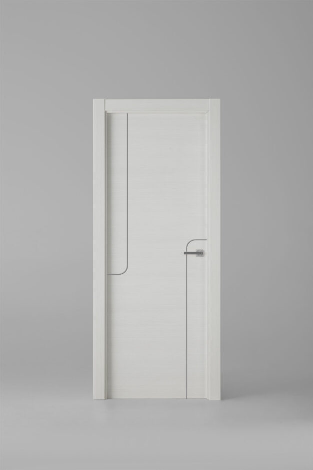 Interior door model X1005 Blanco Savia Silver Inlay