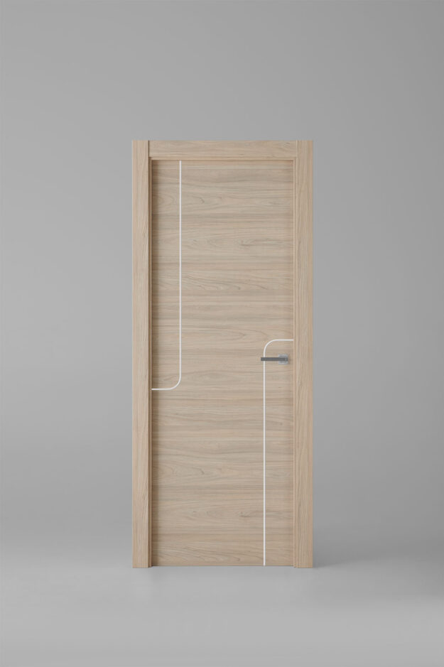 Puerta de interior colección nature X1005 Roble Estrío Greca Blanca