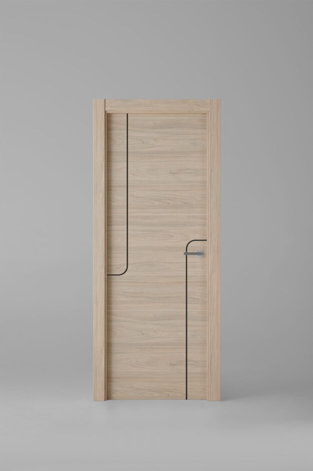 Puerta de interior colección nature X1005 Roble Estrío Greca Negra