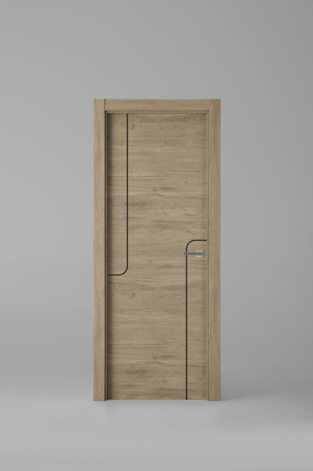 Puerta de interior colección tradition X1005 Roble Urban Greca Negra