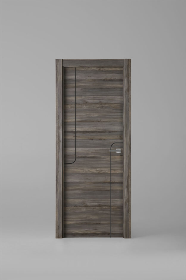 Puerta de interior colección grey X1005 Vulcano Greca Negra