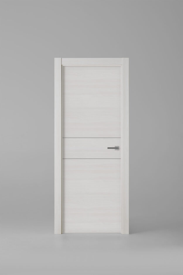 Puerta de interior colección cotton X2001 Fresno Blanco Greca Plata