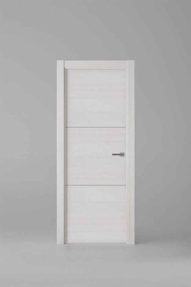 Puerta de interior colección cotton X2002 Fresno Blanco Greca Plata
