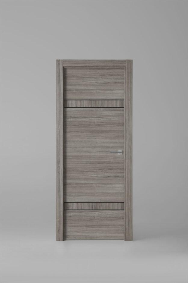 Puerta de interior colección grey X2004E Gris Trufa Greca Negra