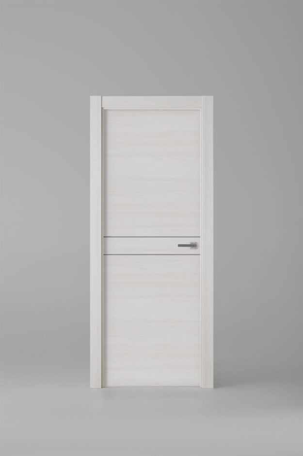 Puerta de interior colección cotton X2007 Fresno Blanco Greca Plata