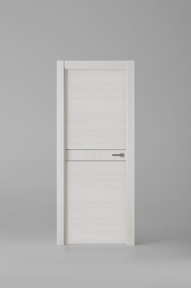 Puerta de interior colección cotton X2007E Fresno Blanco Greca Plata