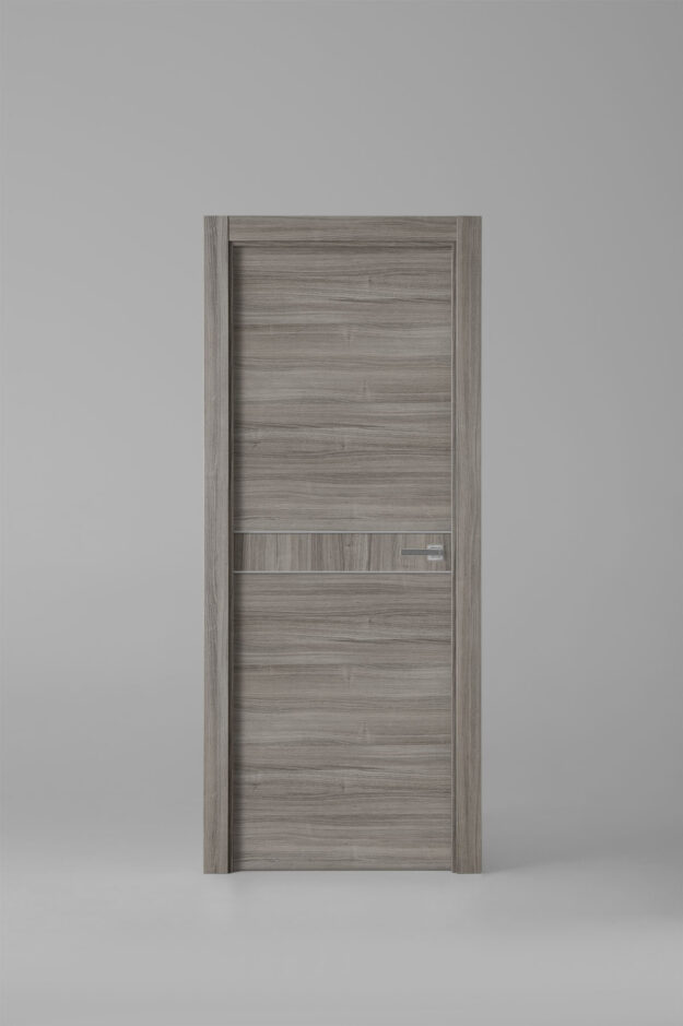 Puerta de interior colección grey X2007E Gris Trufa Greca Plata